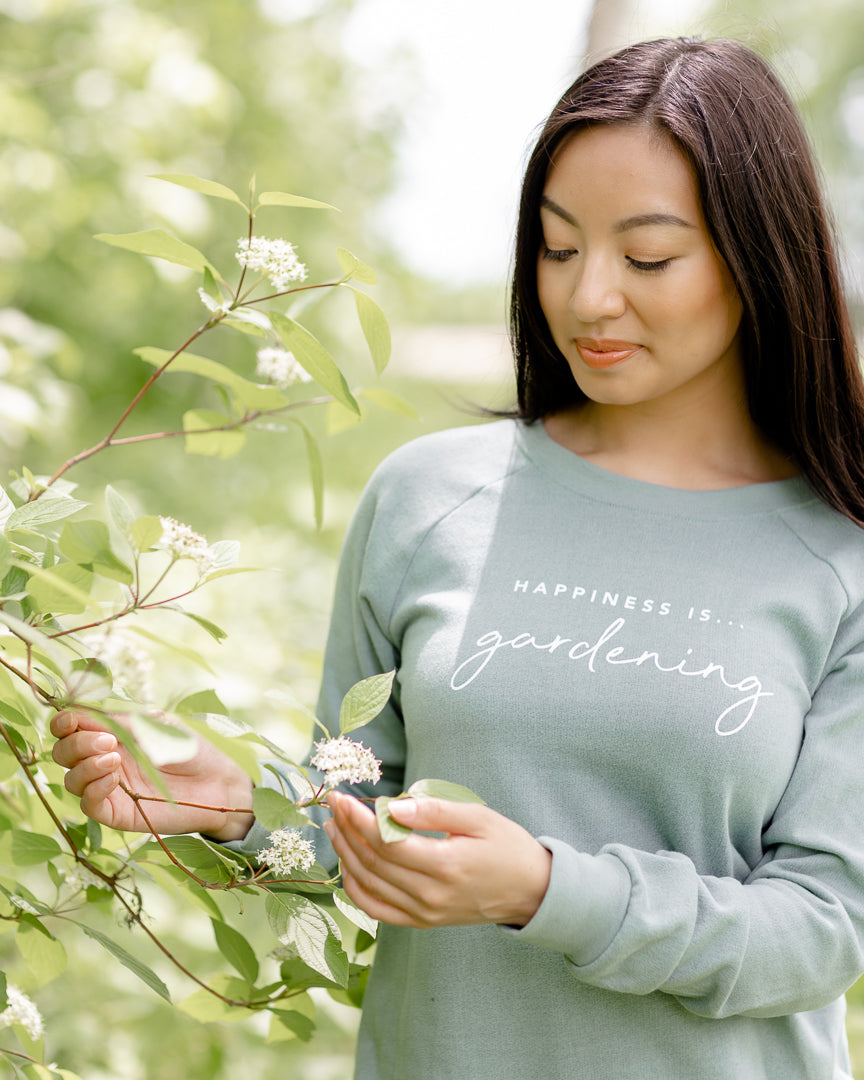 Women's Gardening Crew Sweatshirt, Sage-3