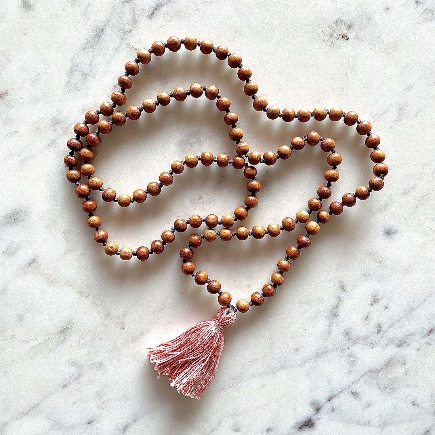 Sandalwood Mala | Meditation Mala with Organic Cotton Tassel