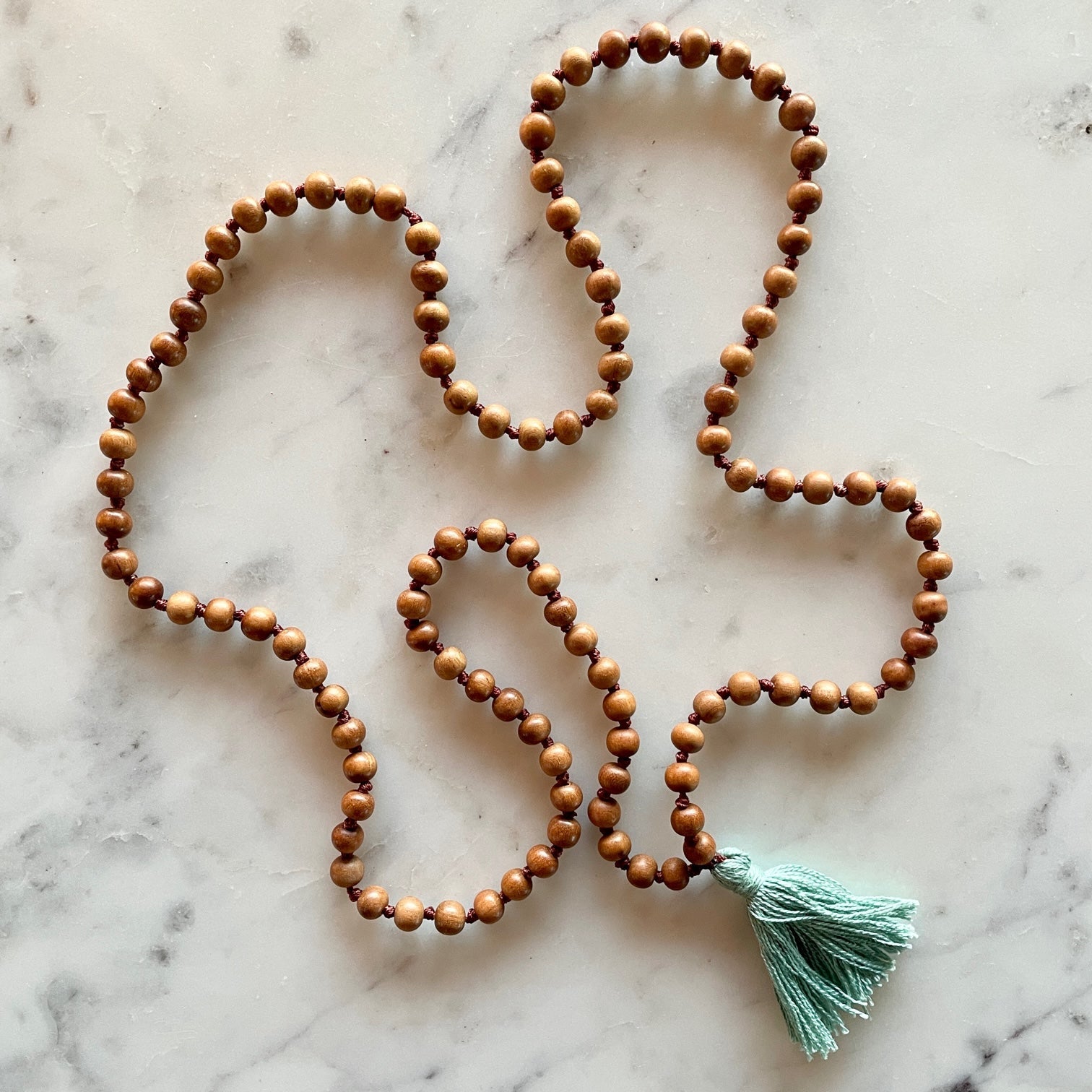 Sandalwood Mala | Meditation Mala with Organic Cotton Tassel