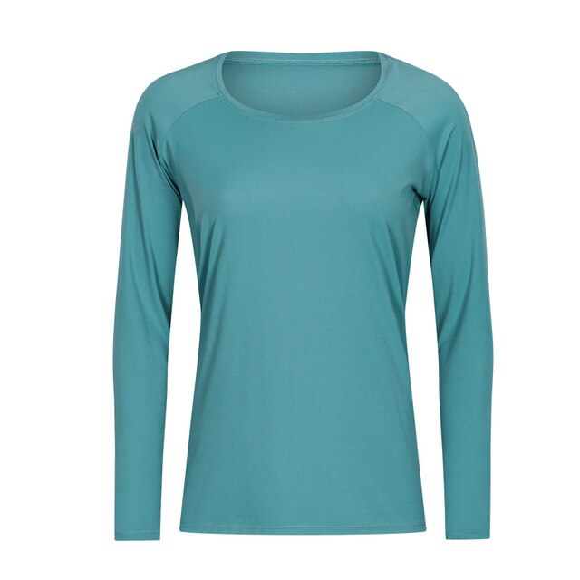 Workout Shirts for Women Nylon Spandex Yoga Long Sleeved Shirts Womens Breathable Lightweight Loose Running Sport Tops