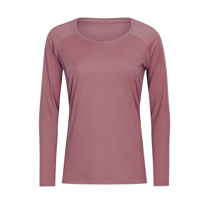Workout Shirts for Women Nylon Spandex Yoga Long Sleeved Shirts Womens Breathable Lightweight Loose Running Sport Tops